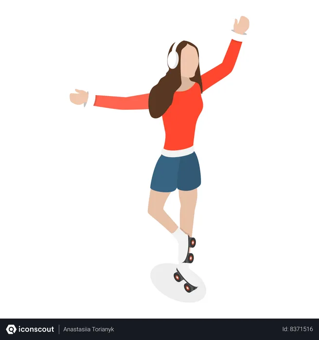 Free Roller skating girl  Illustration