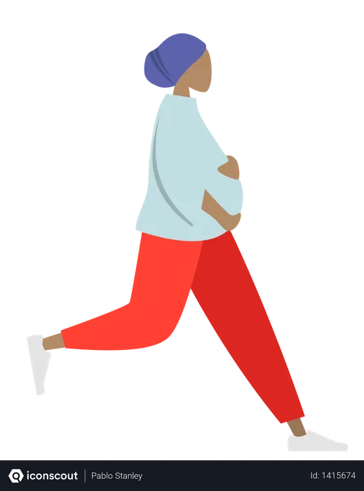 Free Running pregnant woman  Illustration