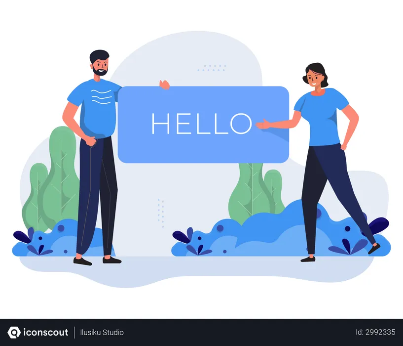 Free Say hello to new people  Illustration