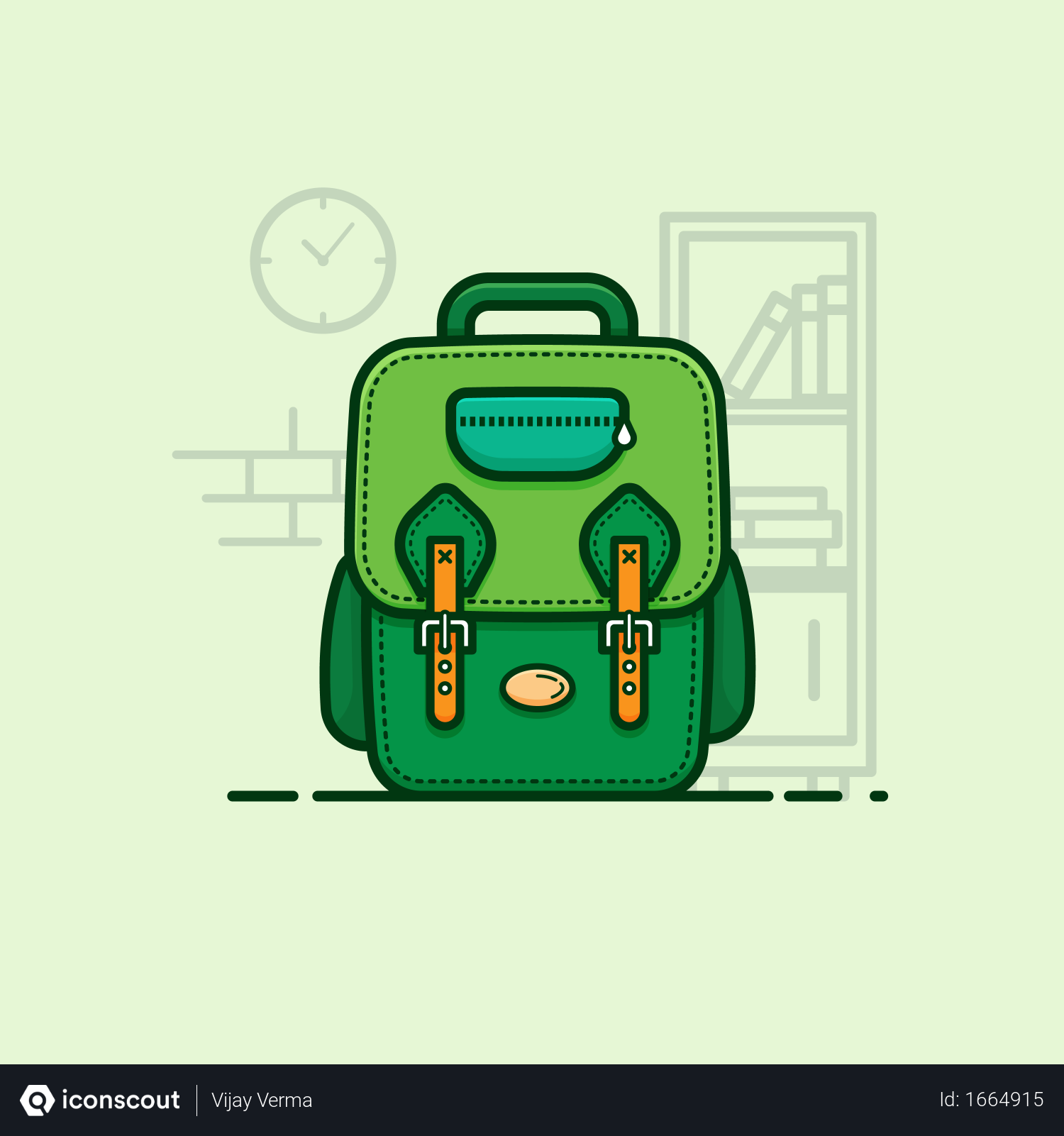 School backpack icon side and front view Vector Image