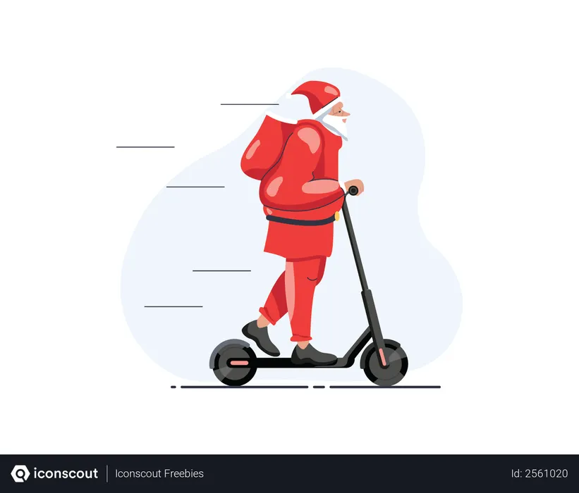 Free Scooter du père Noël  Illustration