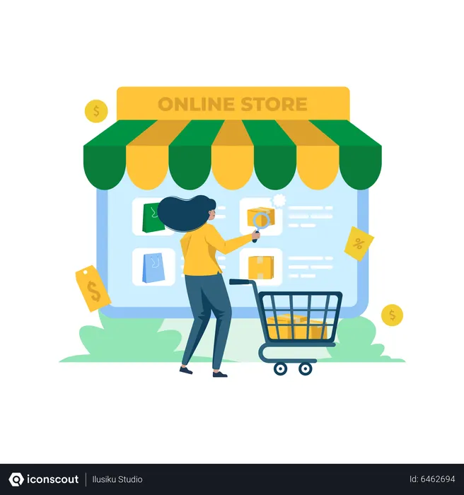 Free Search product on online stores  Illustration