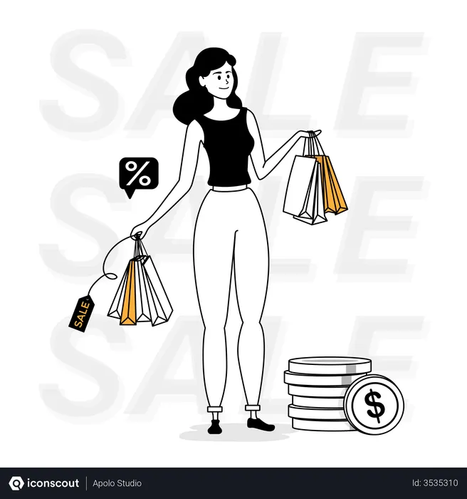 free shopping cartoon clipart