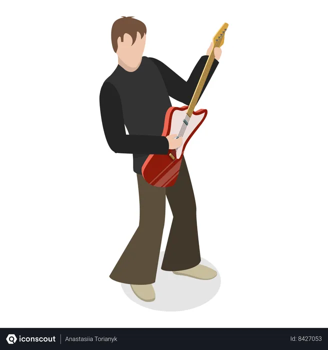 Free Singer performing with guitar on stage  Illustration