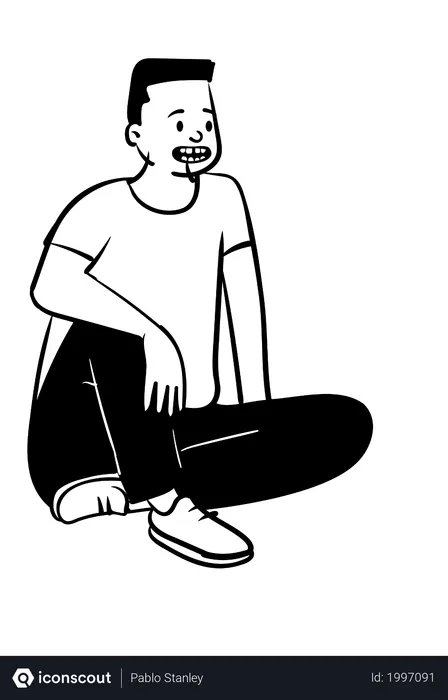 Free Sitting boy  Illustration