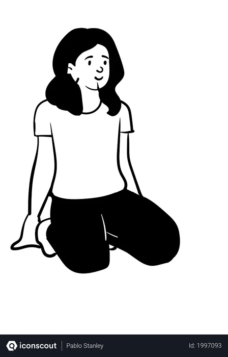 Free Sitting woman  Illustration