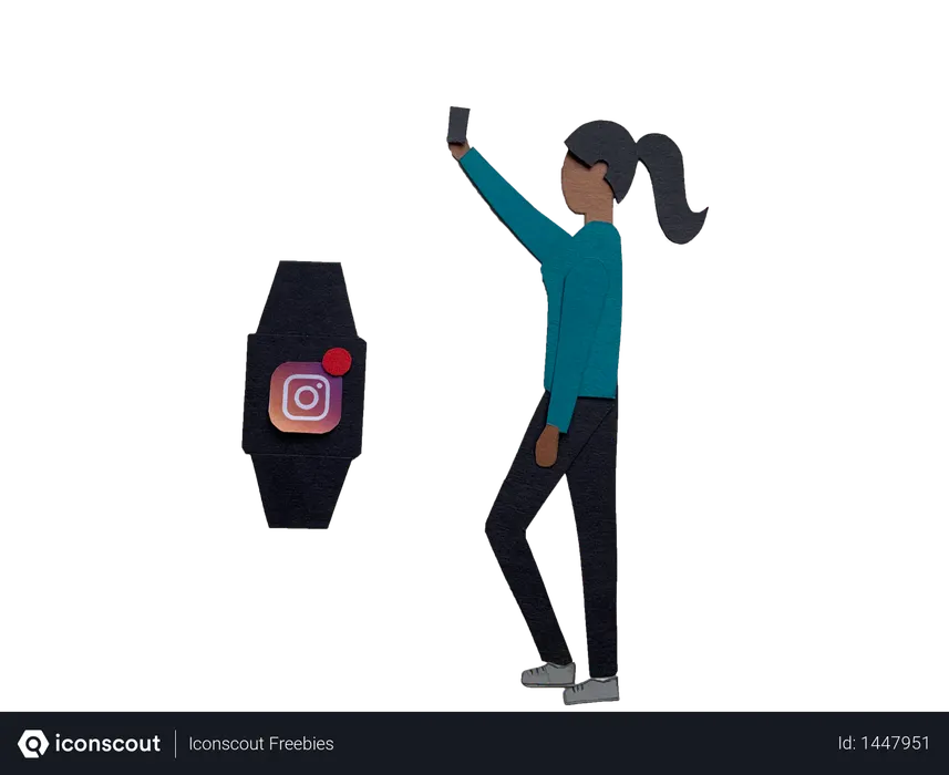 Free Smart watch sync with mobile Logo Illustration