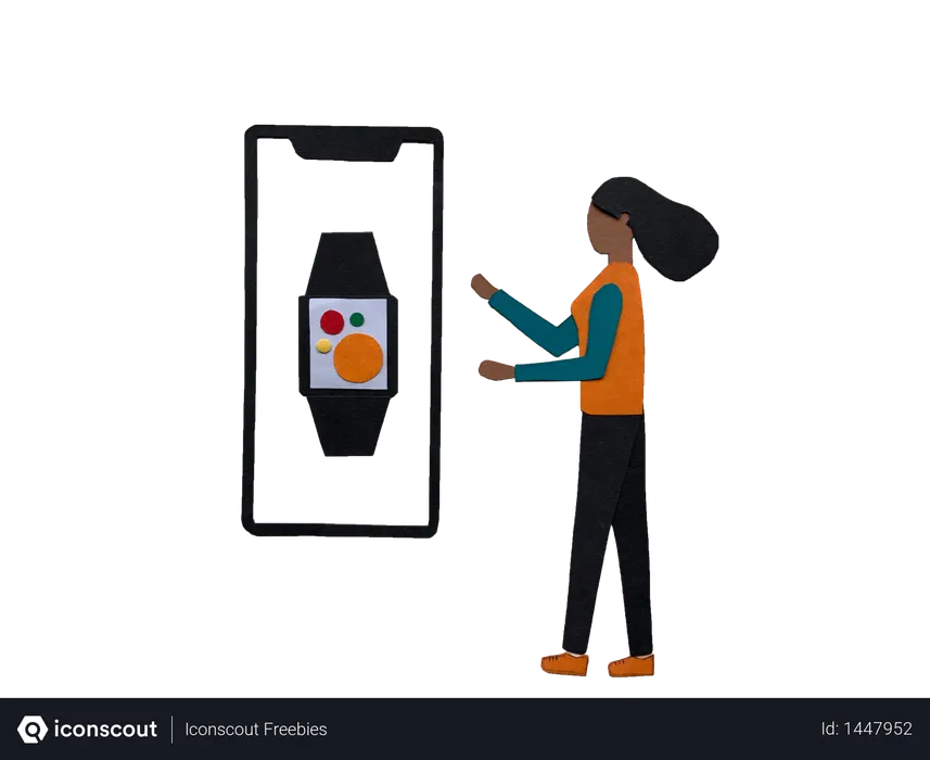 Free Smartwatch mit Handy verbunden Logo Illustration
