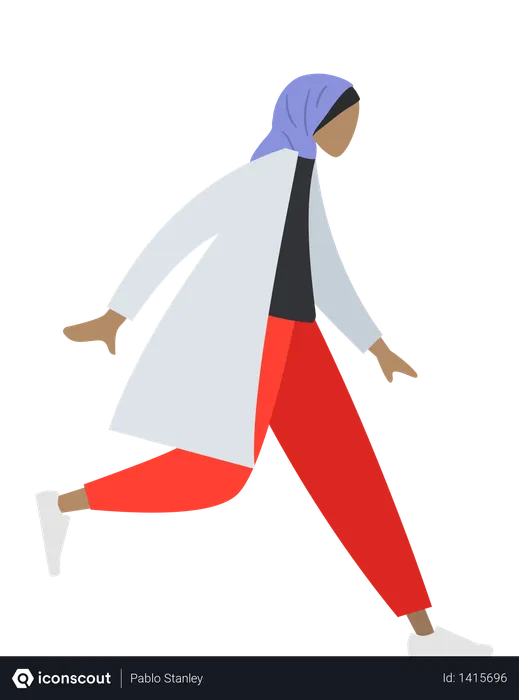 Free Standing arab woman  Illustration