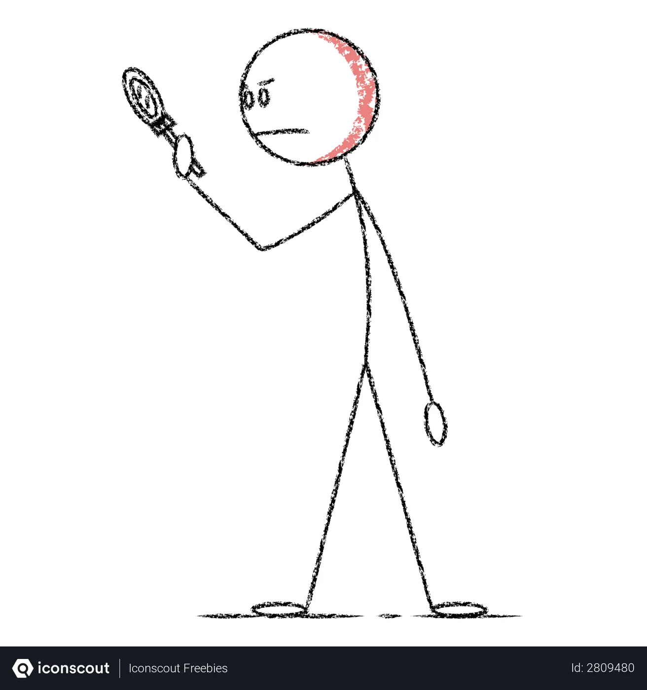 Best Free Stickman holding mic Illustration download in PNG & Vector format