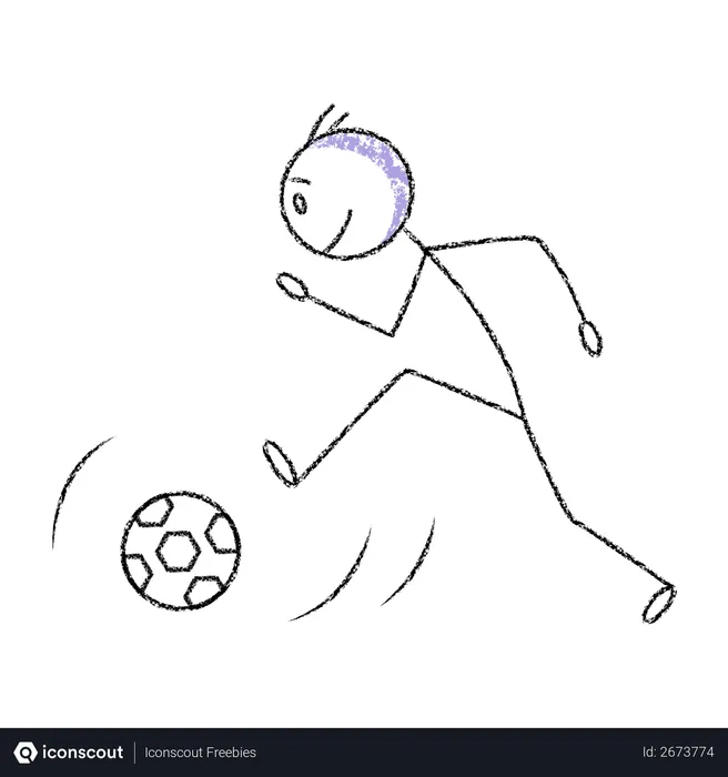 Free Stickman Playing Football  Illustration