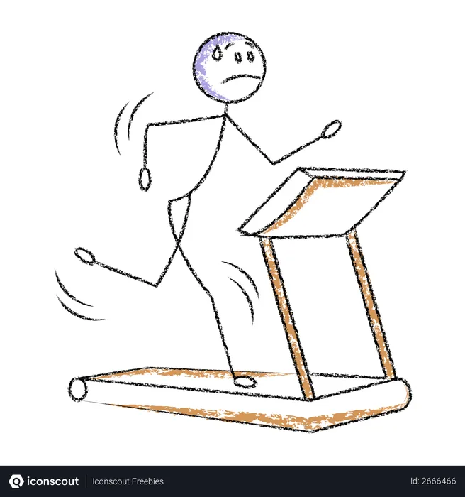 Free Stickman running on treadmill  Illustration