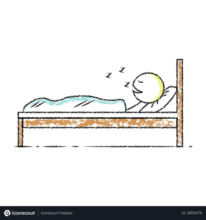 Free Stickman sleeping  Illustration