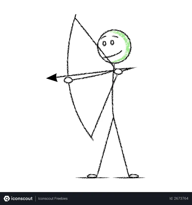 Free Stickman with Bow and Arrow  Illustration