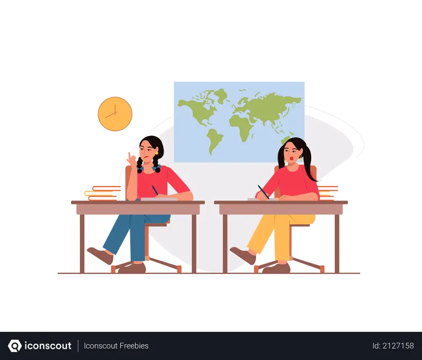 Free Students in a class  Illustration