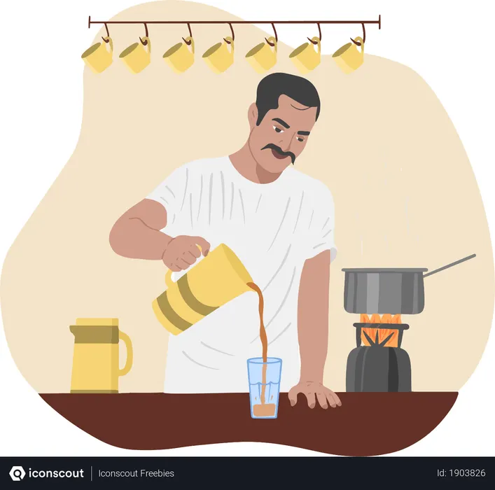 Free Tea Stall  Illustration