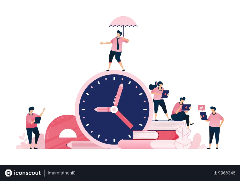 Free time management in education and learning illustration free
