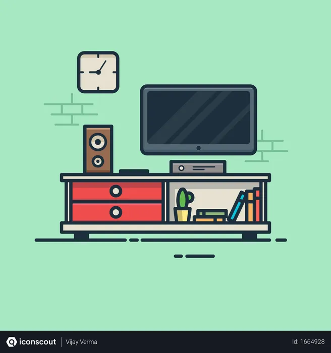 Free Tv Room  Illustration