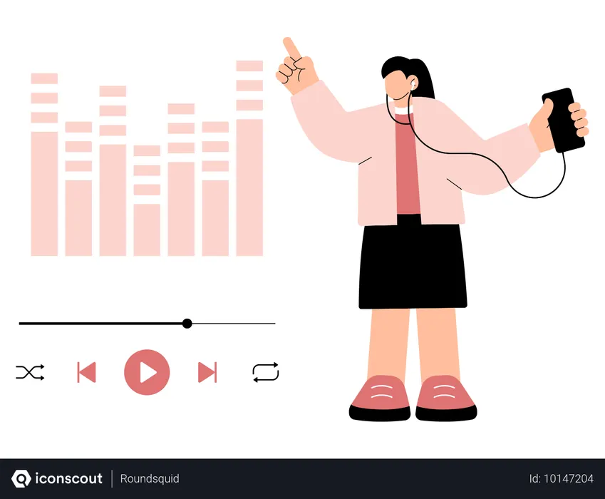 Free Une femme change de chanson dans sa playlist  Illustration