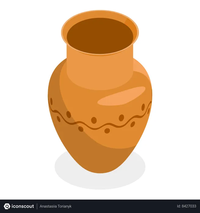 Free Vaso de cerâmica decorativo  Ilustração