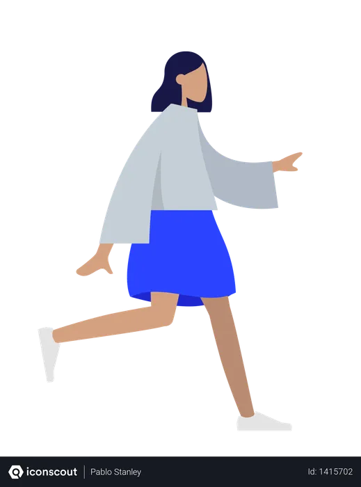 Free Walking girl  Illustration