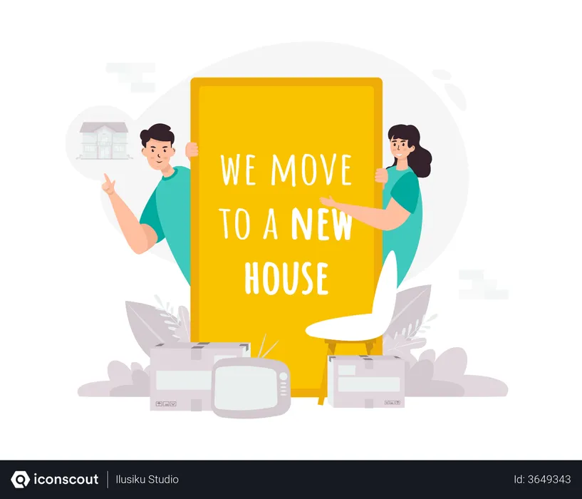 Free We move to new house  Illustration