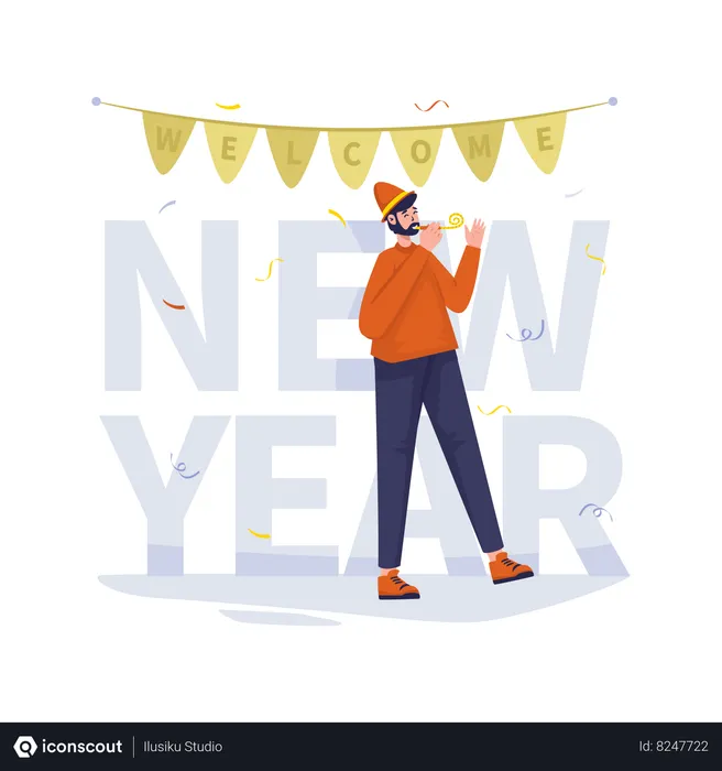 Free Welcome new year  Illustration