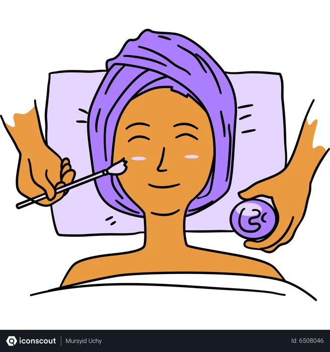 Free Woman applying facial cream  Illustration