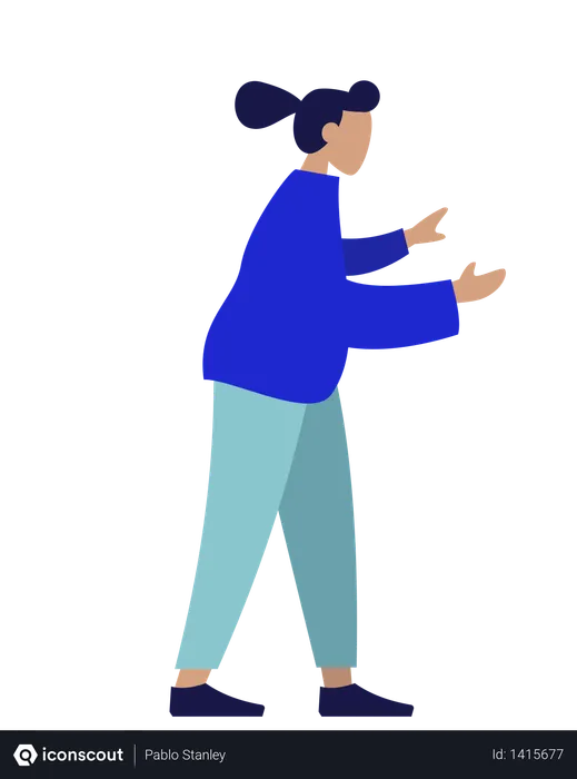 Free Woman gesture  Illustration