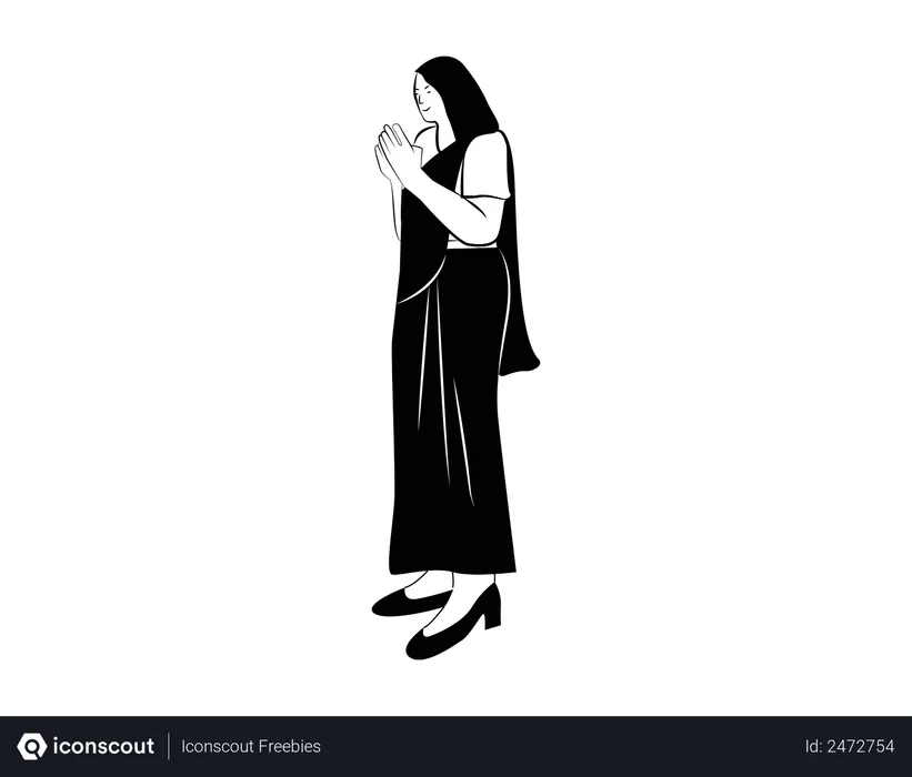 Free Woman praying  Illustration