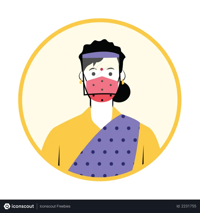 Free Woman with head shield  Illustration