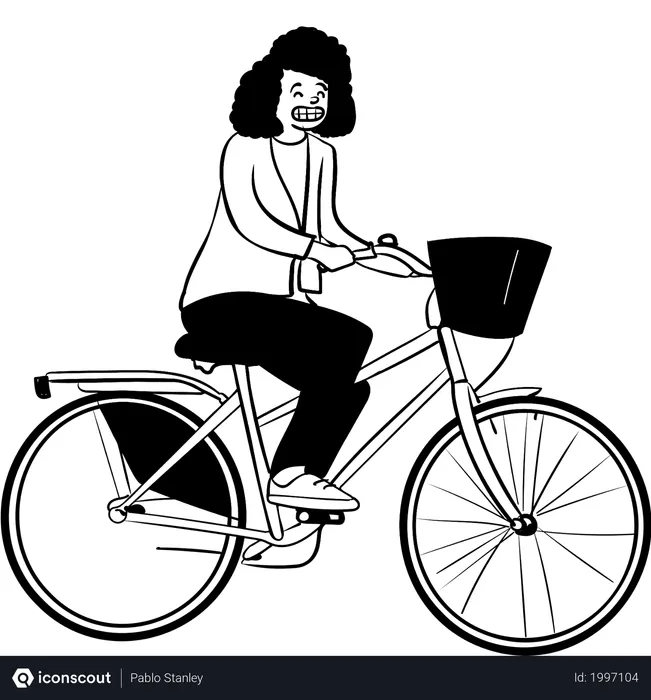 Free Women Cycling  Illustration