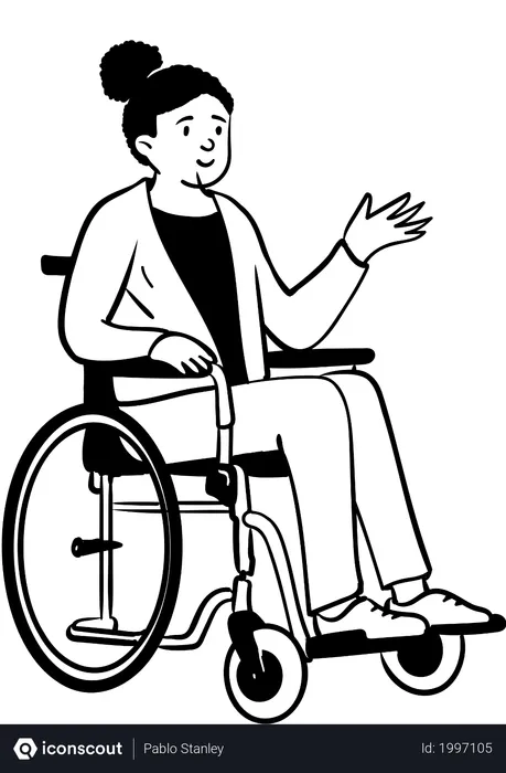 Free Women On Wheel Chair  Illustration