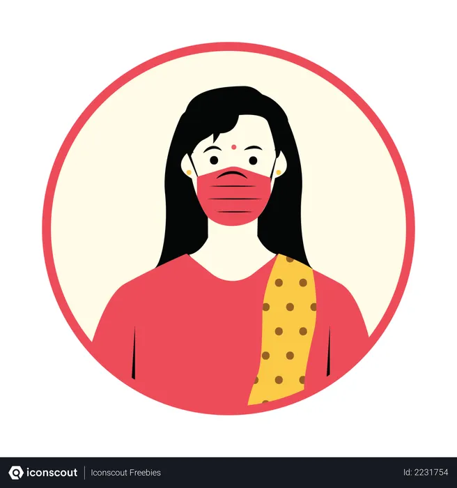 Free Women with surgical mask  Illustration