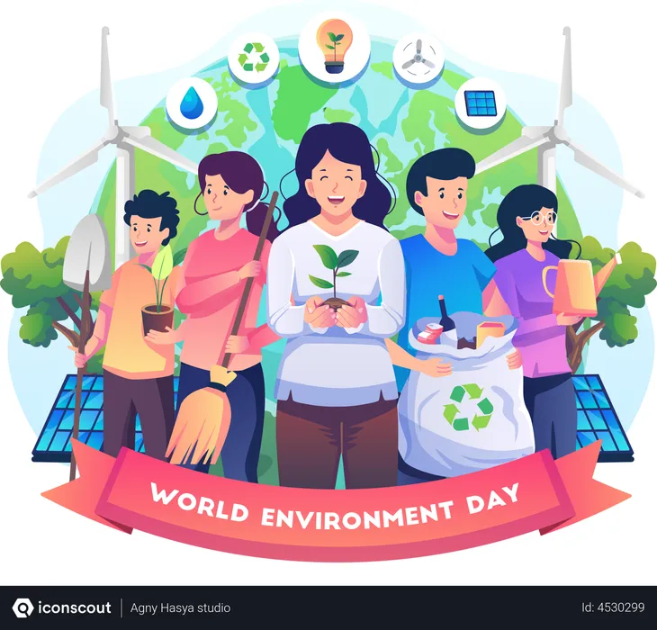 Free World Environment day Illustration