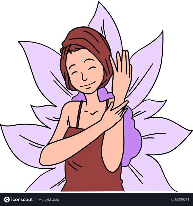 Free Young lady applying body lotion on body  Illustration