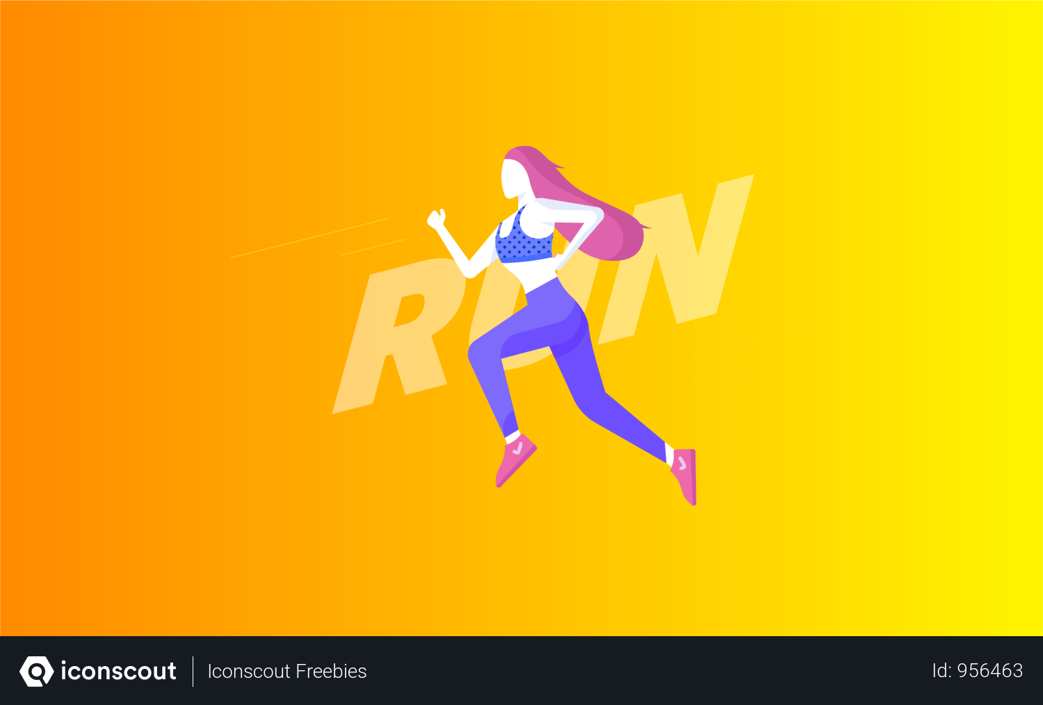 Girl Jogging Illustration