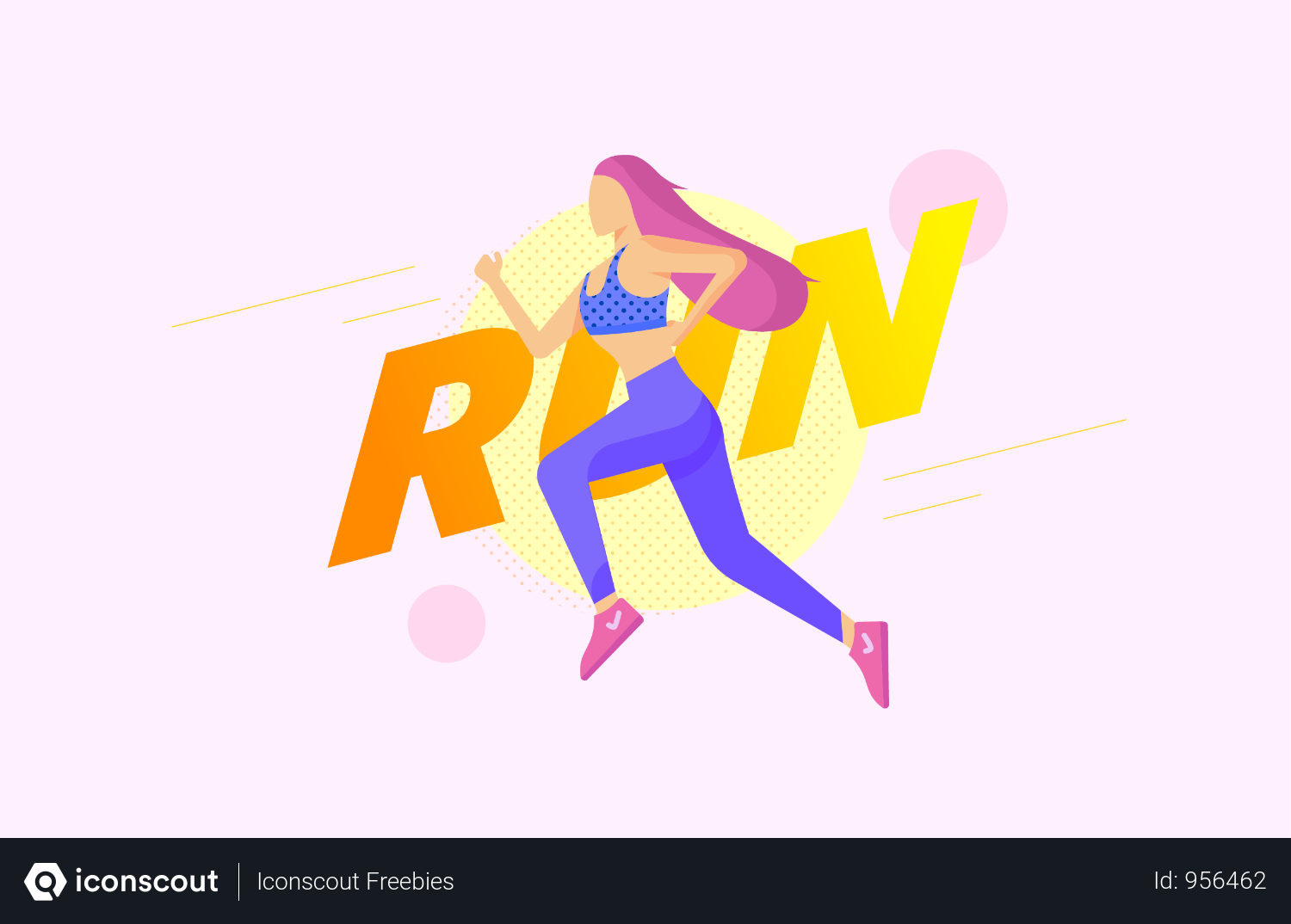 Girl Jogging Illustration