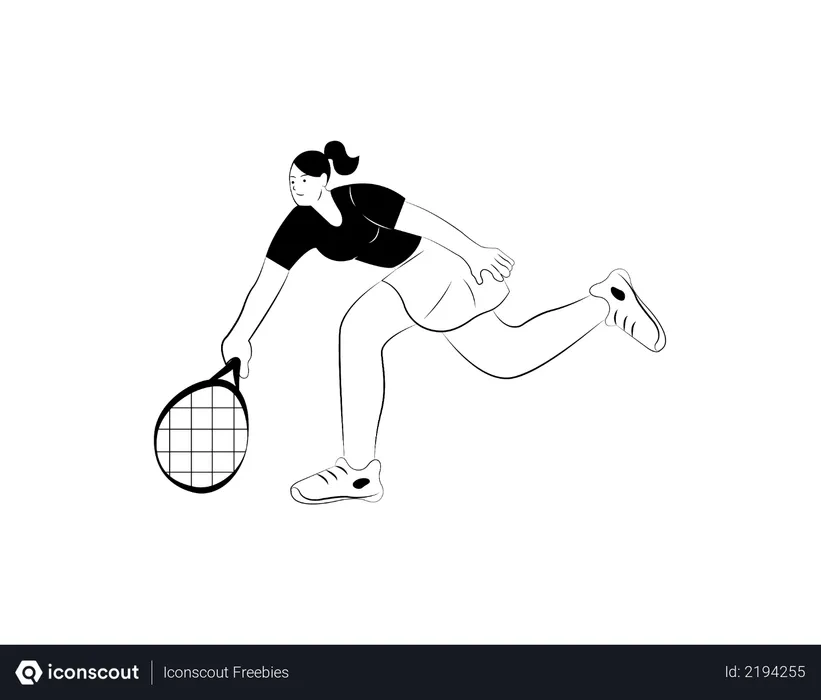 Girl playing tennis Illustration