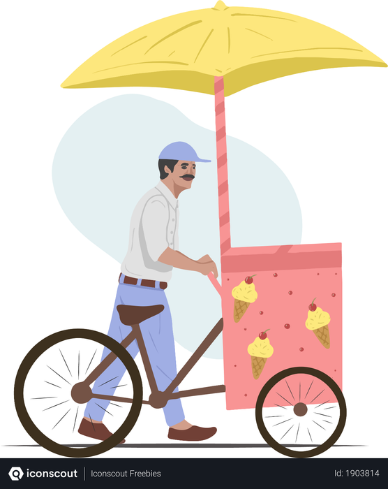 Ice Cream Man Illustration