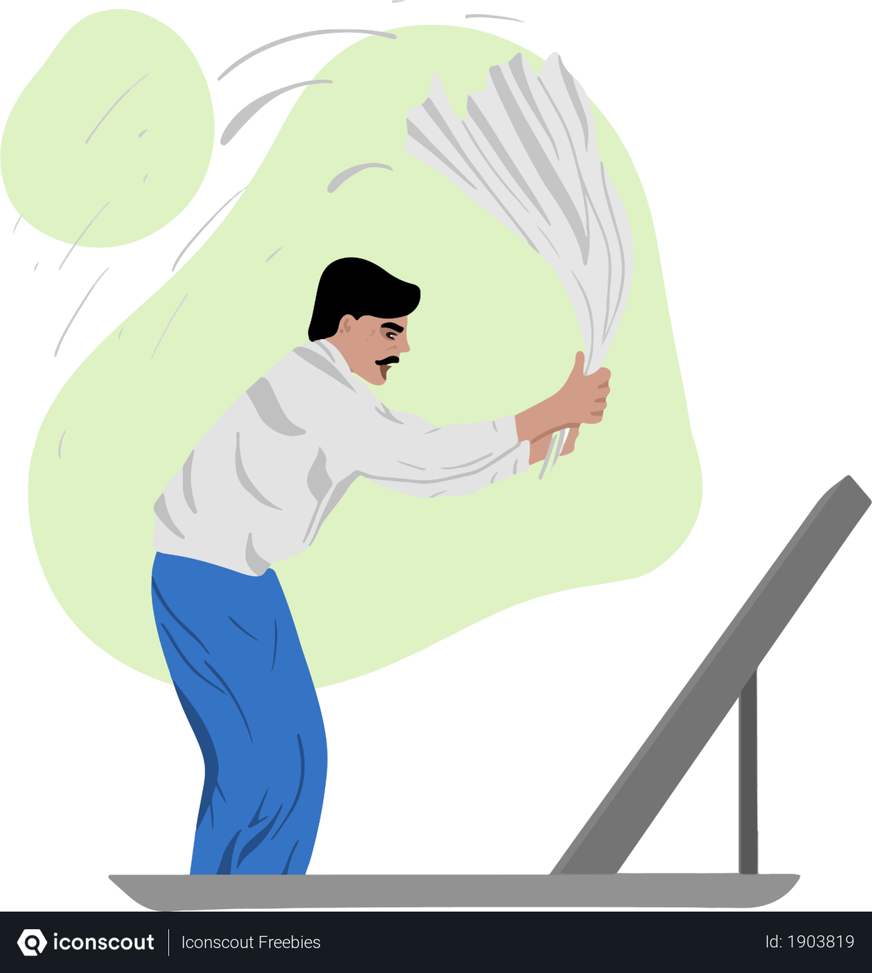 Best Free Laundry Man Illustration download in PNG & Vector format