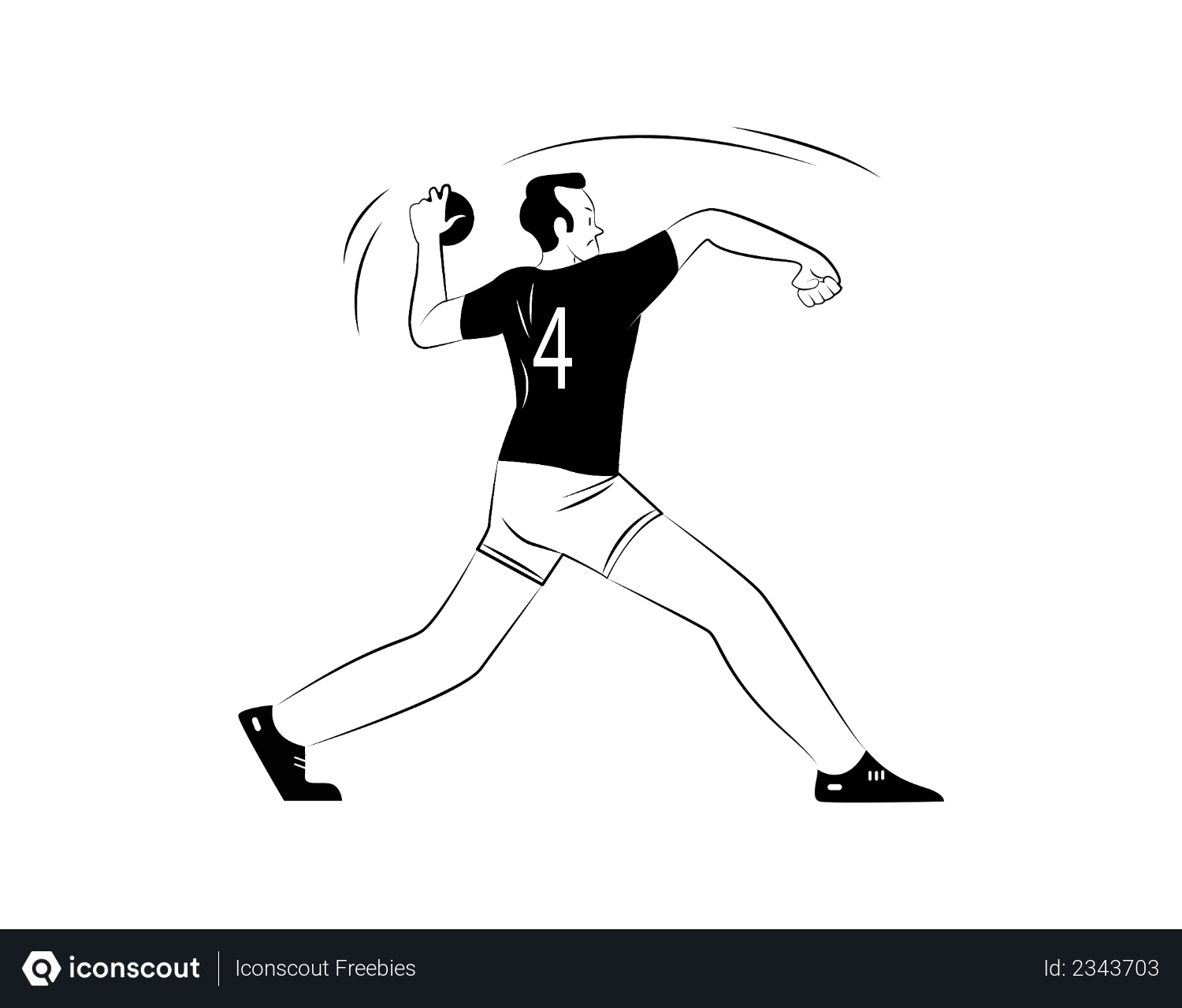 Free Male player throwing ball Illustration download in PNG & Vector format