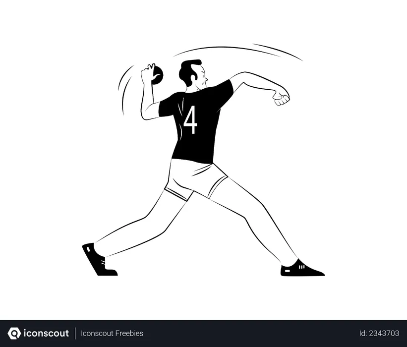 Male player throwing ball Illustration