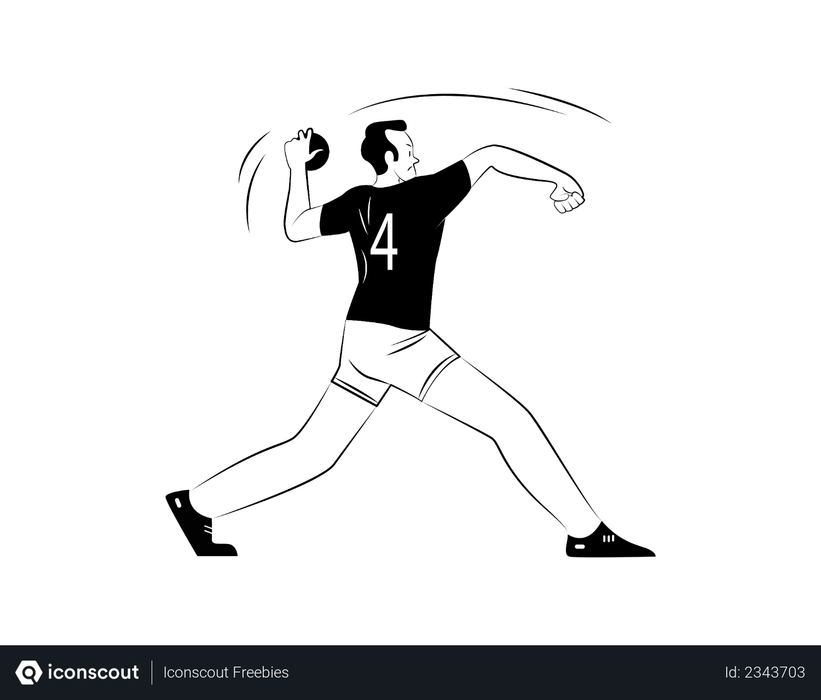 Best Free Male player throwing ball Illustration download in PNG