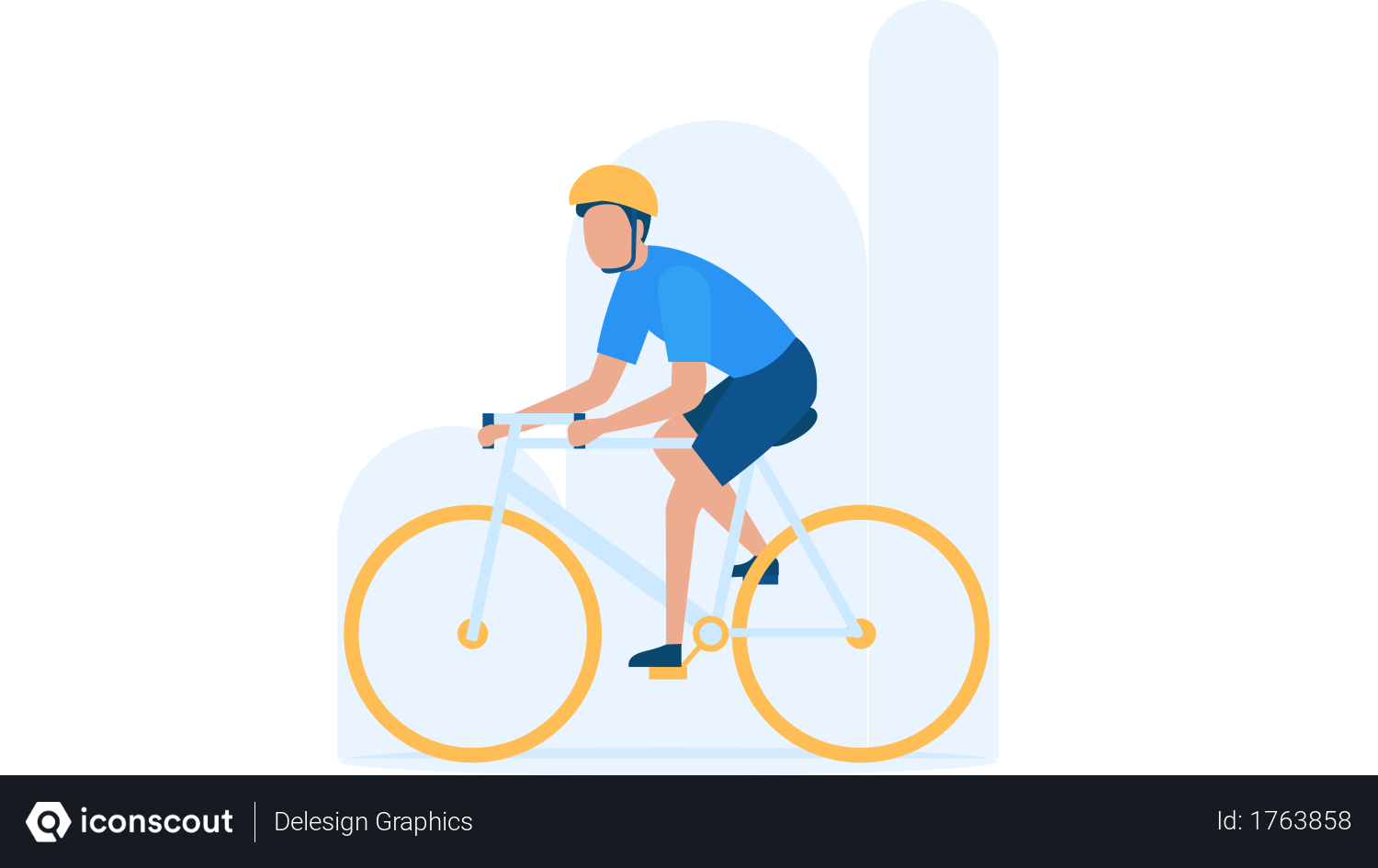 Free Mountain biking Illustration download in PNG & Vector format