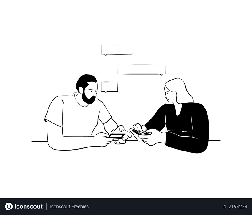 People discussing about online payment Illustration