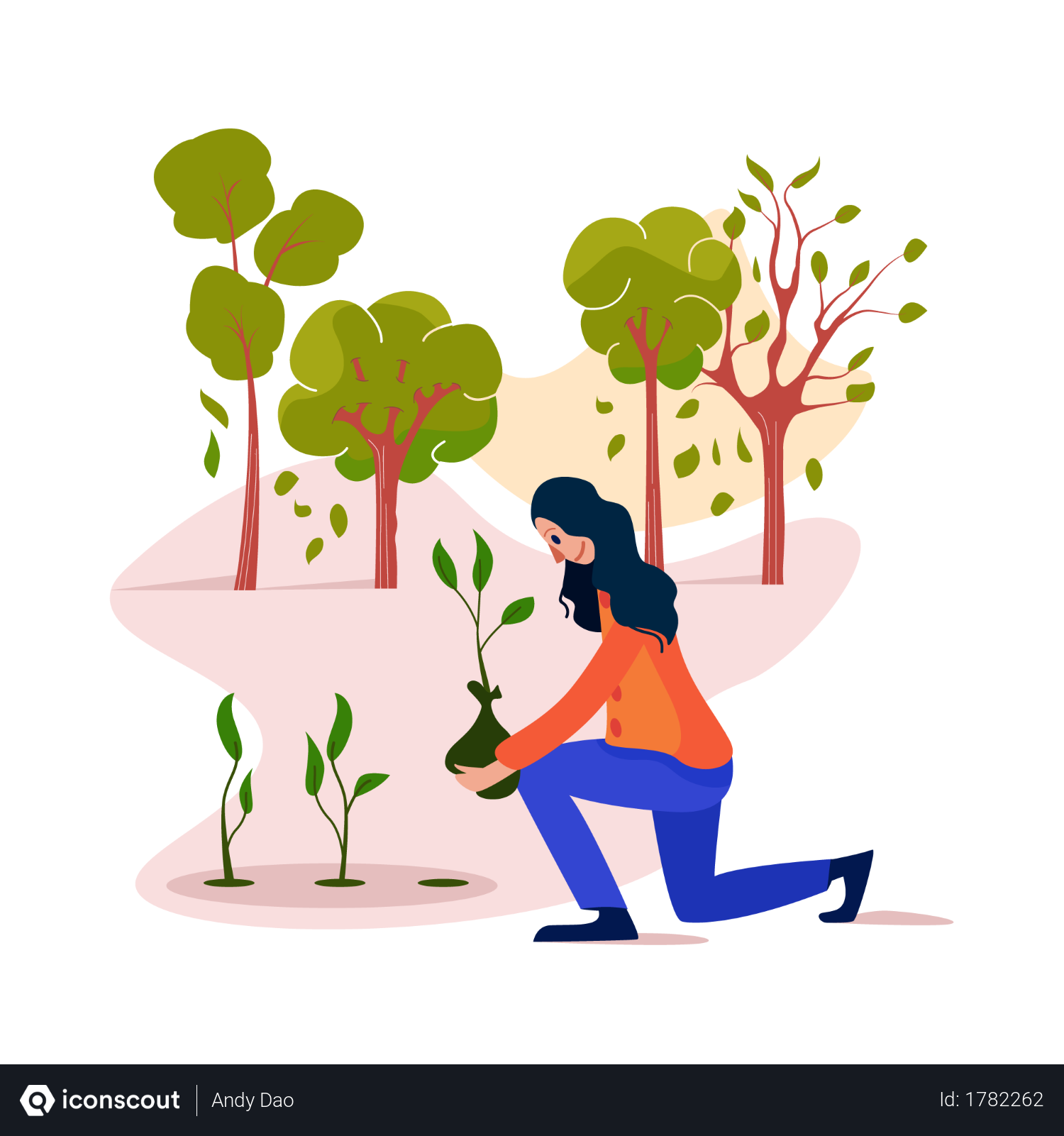 Free Plant a tree Illustration download in PNG & Vector format