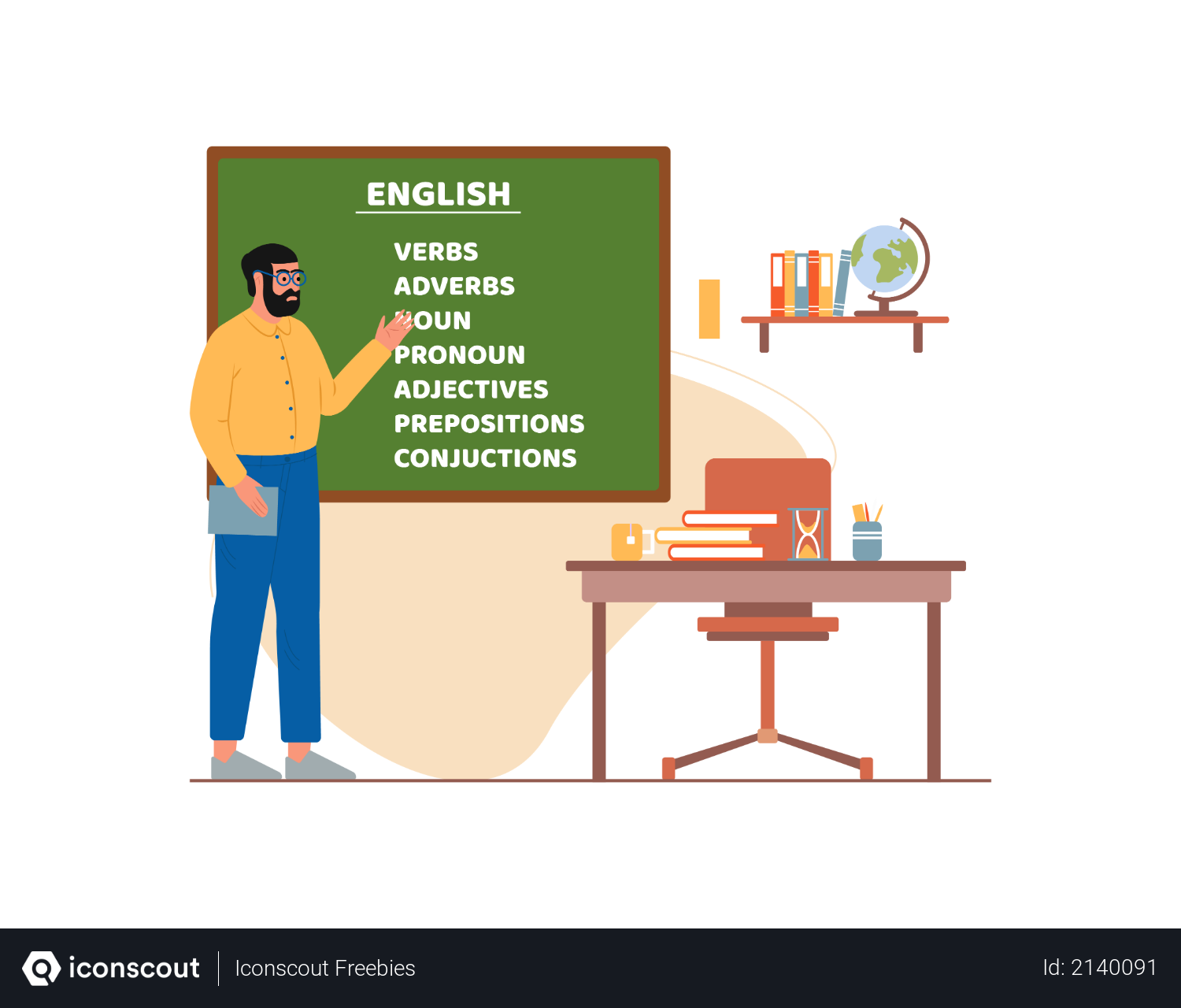 Best Free Sir teaching english in school Illustration download in PNG ...