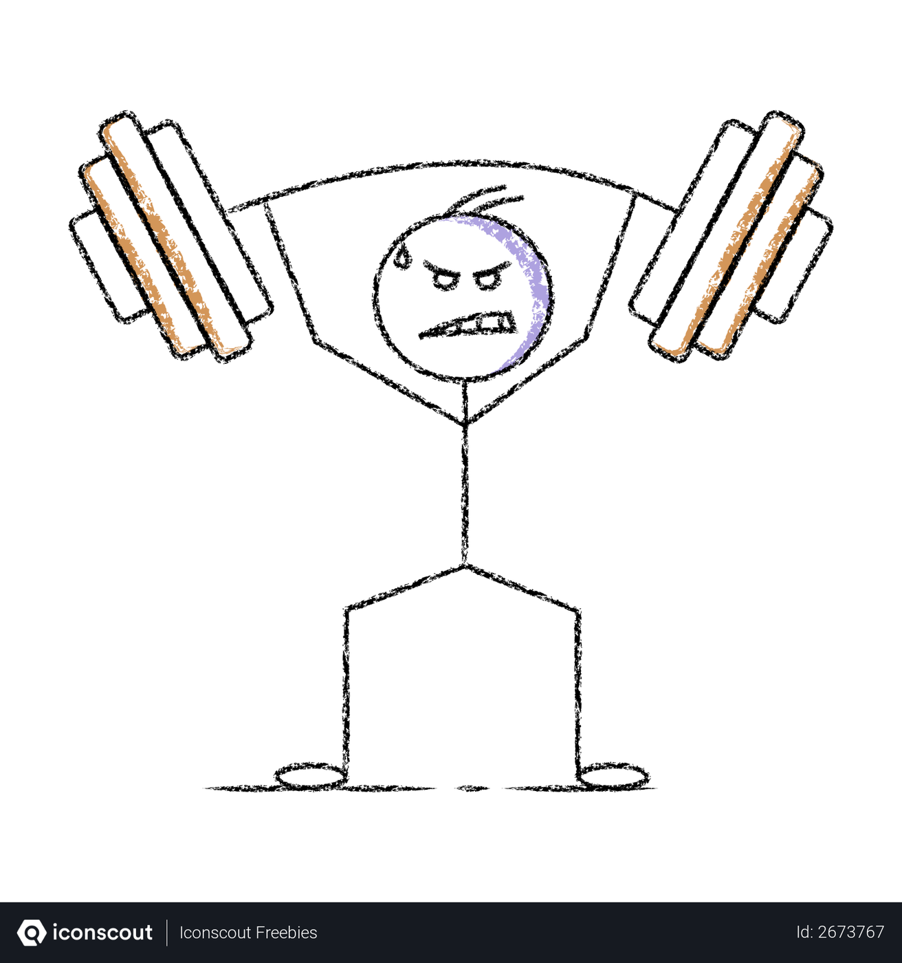Best Free Stickman doing weight lifting Illustration download in PNG