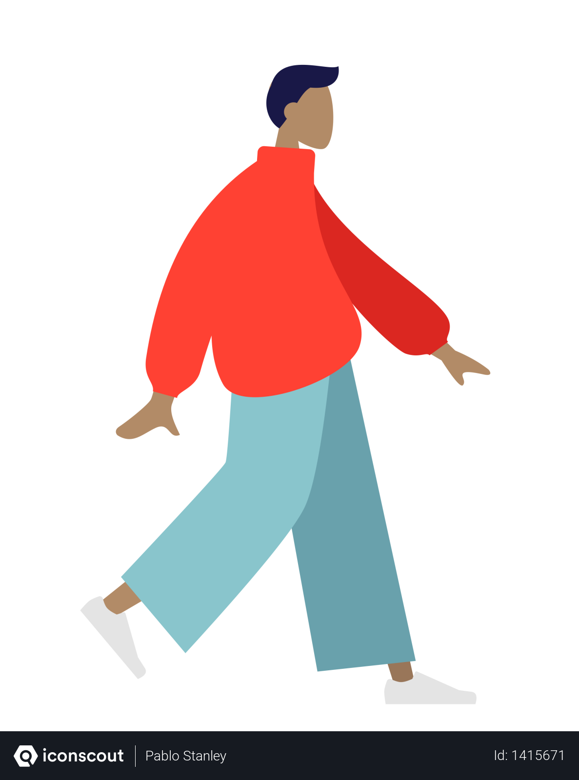 Free Walking man Illustration download in PNG & Vector format